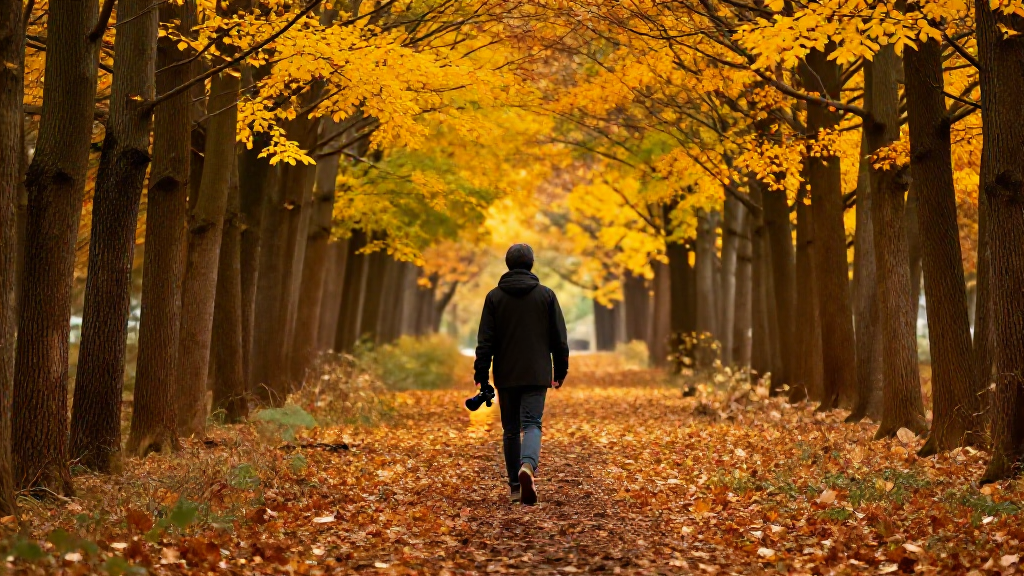 The character in the image starts walking forward, camera follows, natural movement