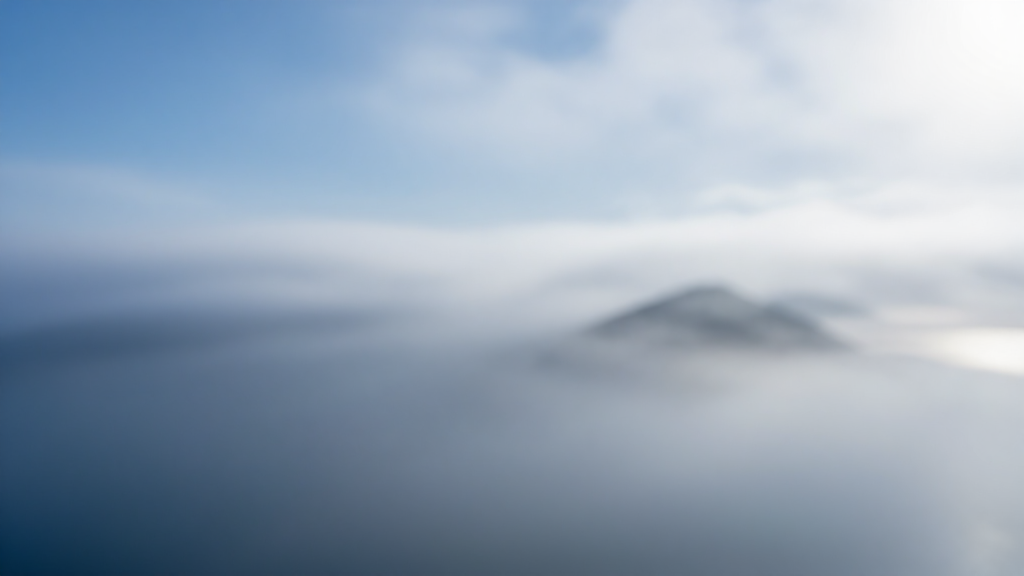 Gentle zoom out revealing the full landscape, clouds moving slowly